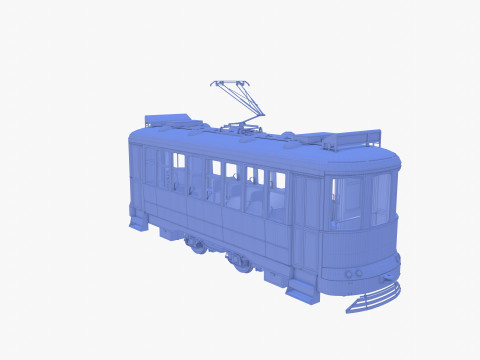 Historic tram V3 3D Model