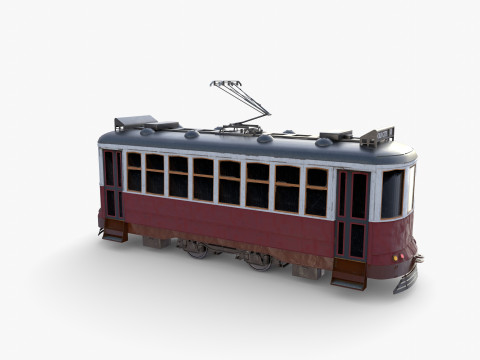 Historic tram V5 3D Model