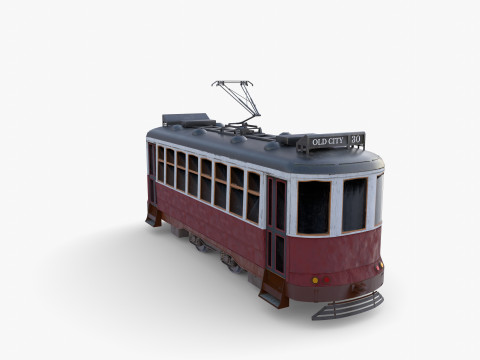 Historic tram V5 3D Model