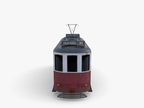 Historic tram V5 3D Model