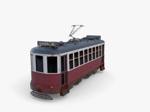 Historic tram V5 3D Model