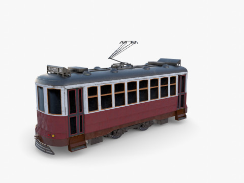 Historic tram V5 3D Model