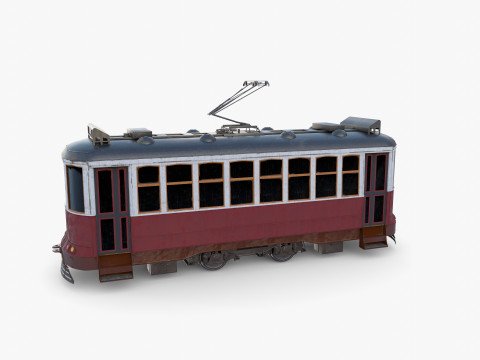 Historic tram V5 3D Model