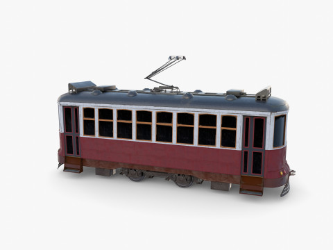 Historic tram V5 3D Model