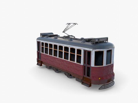 Historic tram V5 3D Model