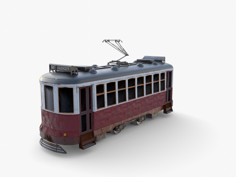 Historic tram V5 3D Model