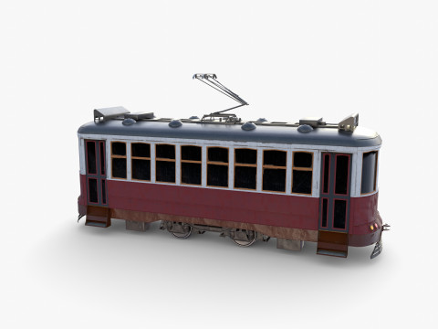 Historic tram V5 3D Model
