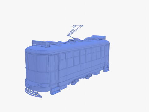 Historic tram V5 3D Model