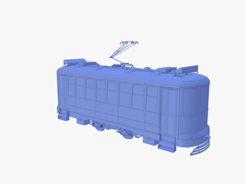 Historic tram V5 3D Model