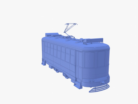 Historic tram V5 3D Model
