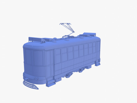 Historic tram V5 3D Model