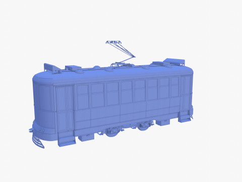Historic tram V5 3D Model