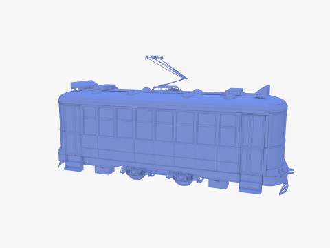 Historic tram V5 3D Model
