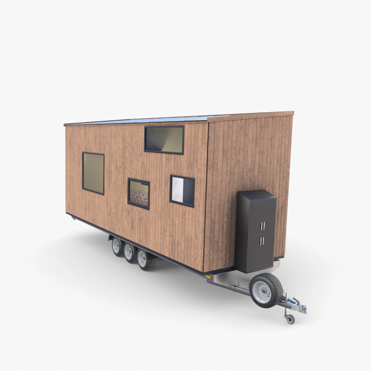 Mobile house trailer V1 3D Model .c4d .max .obj .3ds .fbx .stl .blend 