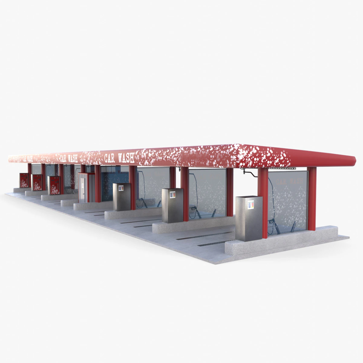 Self service car wash V1 3D Model .c4d .max .obj .3ds .fbx .stl .blend 