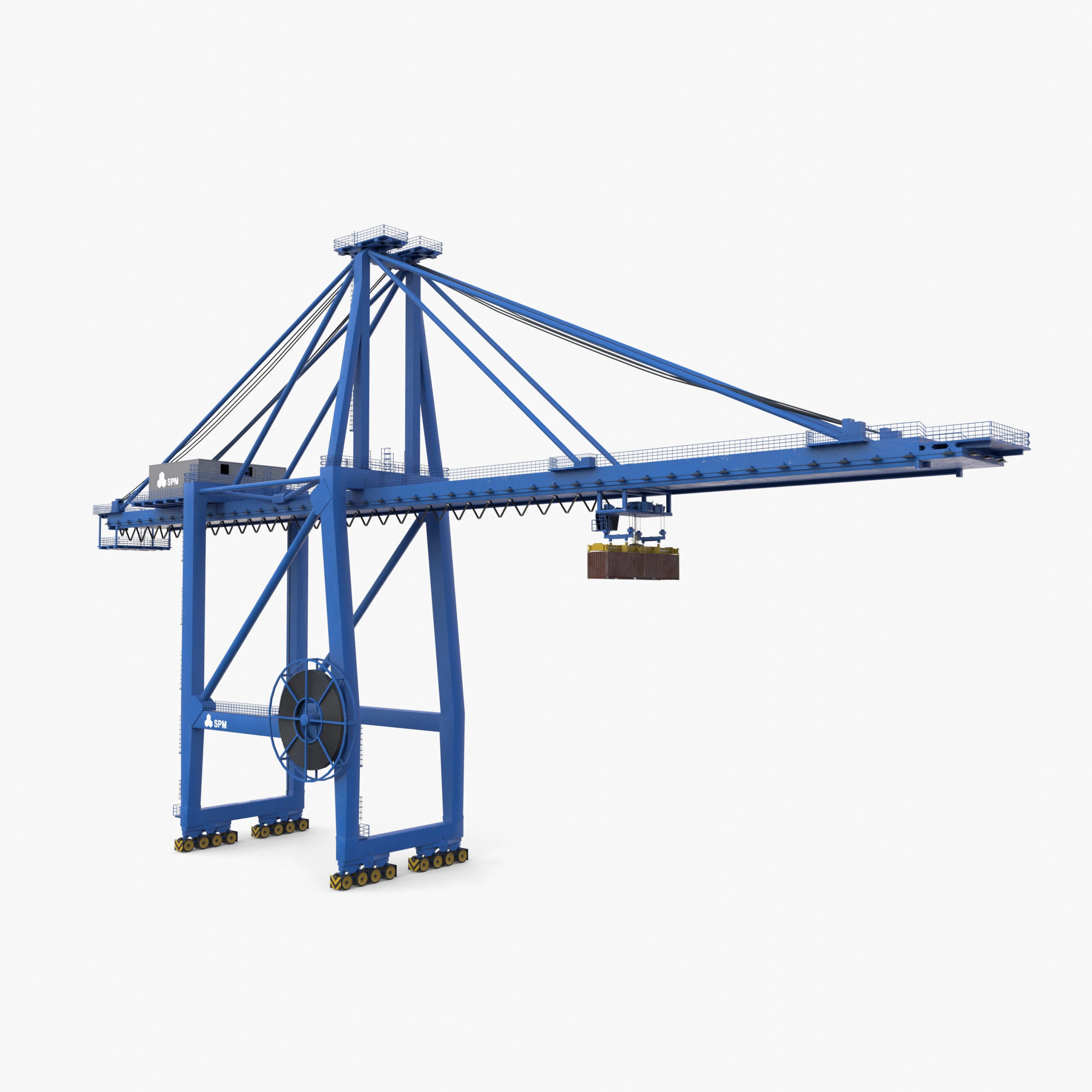 Container Port Crane V2 3D Model .c4d .max .obj .3ds .fbx .stl .blend 