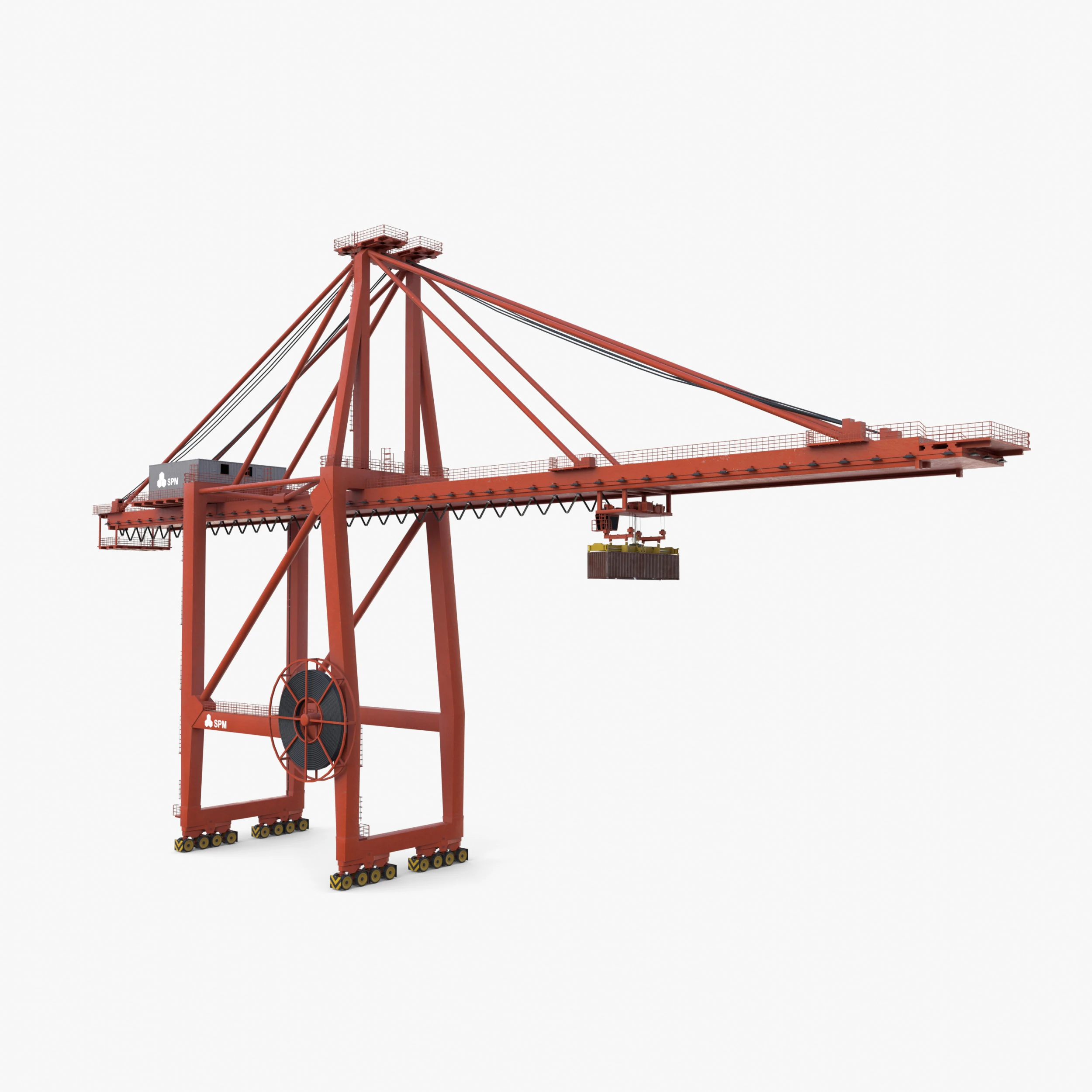Container Port Crane V3 3D Model .c4d .max .obj .3ds .fbx .stl .blend 