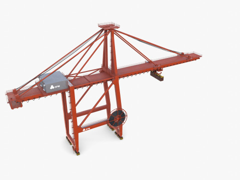 Container Port Crane V3 3D Model