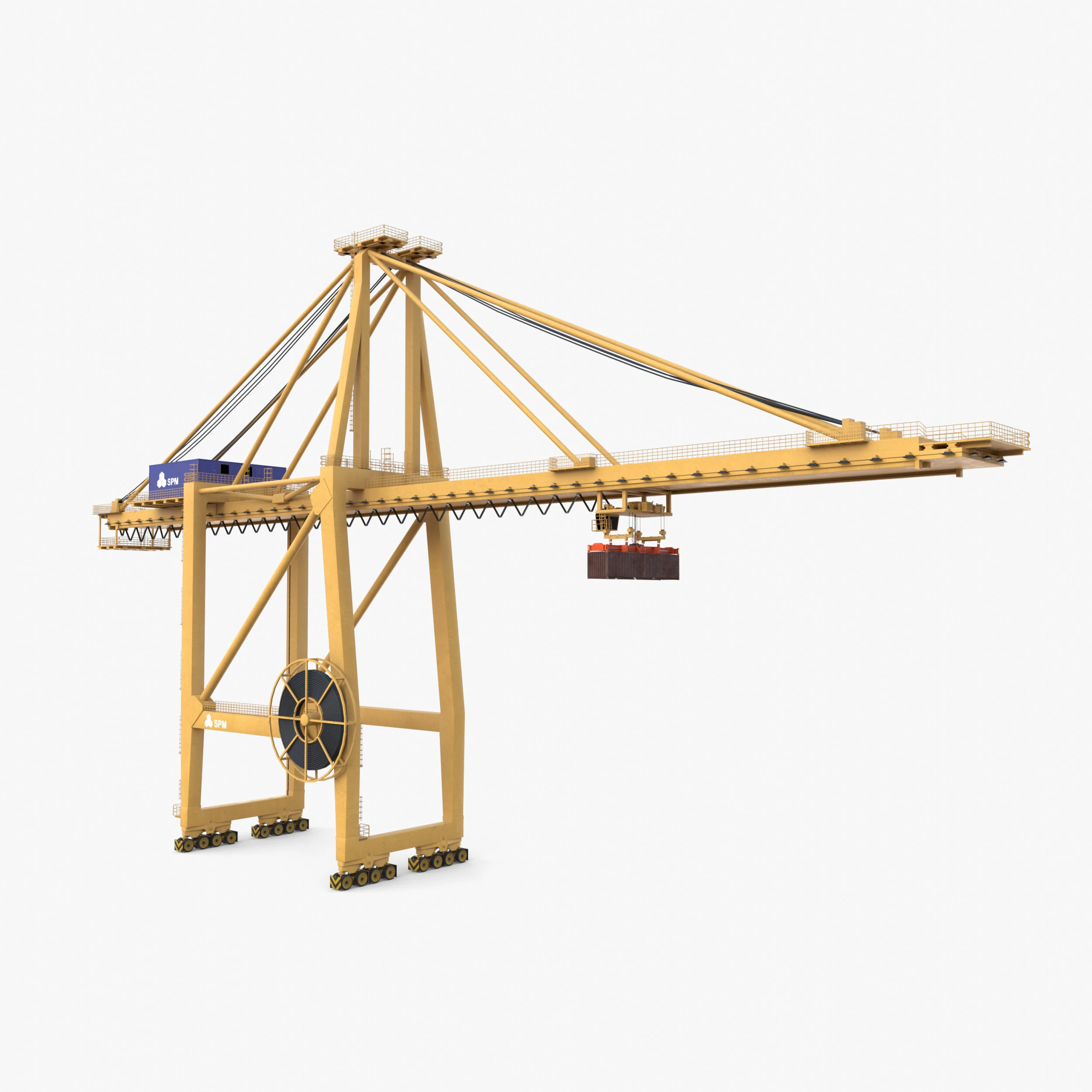 Container Port Crane V4 3D Model .c4d .max .obj .3ds .fbx .stl .blend 
