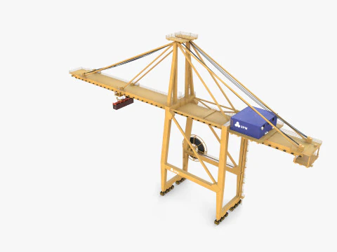 Container Port Crane V4 3D Model