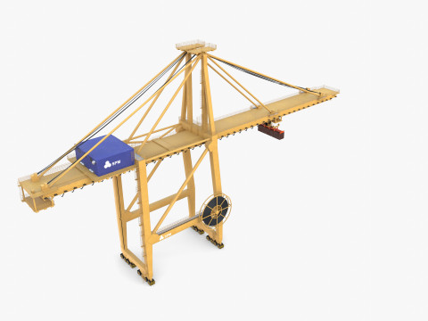 Container Port Crane V4 3D Model