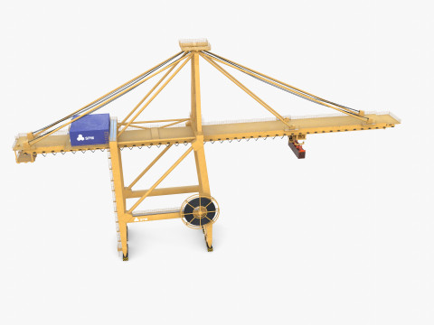 Container Port Crane V4 3D Model