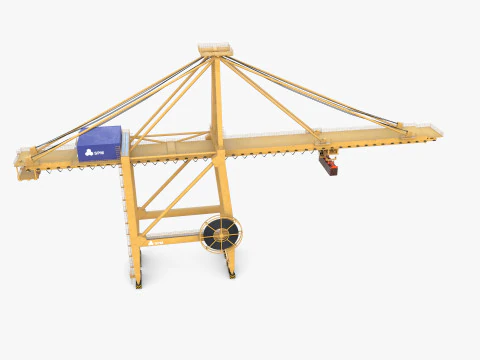 Container Port Crane V4 3D Model