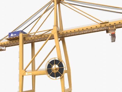 Container Port Crane V4 3D Model