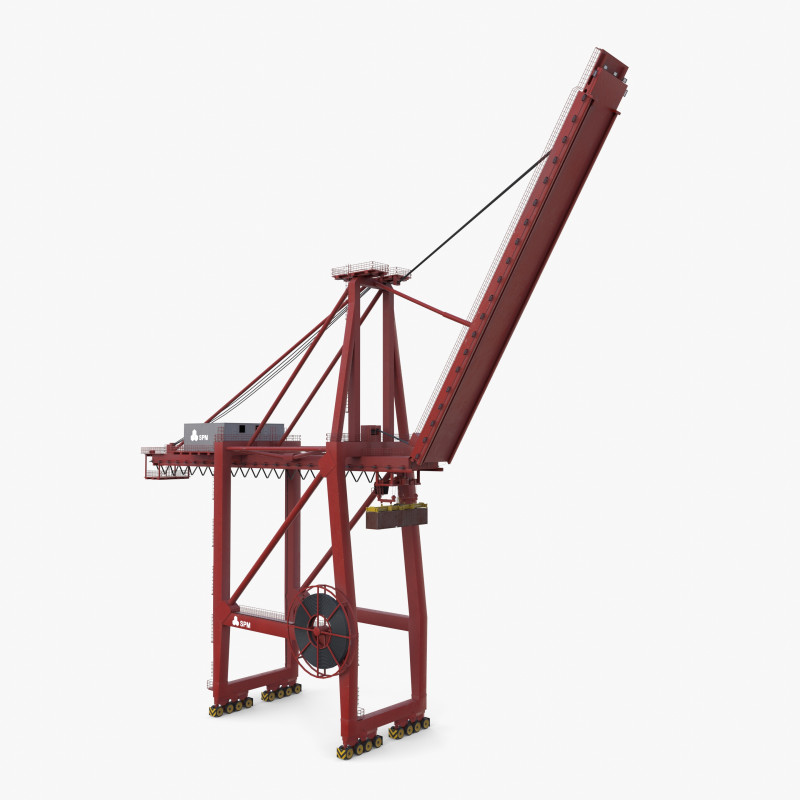 Container Port Crane V5 Model 3D .c4d .max .obj .3ds .fbx .stl .blend 