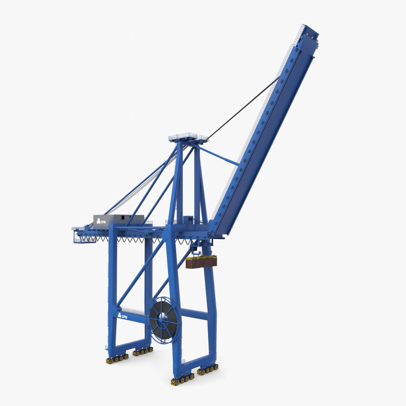 Container Port Crane V6 Modello 3D .c4d .max .obj .3ds .fbx .stl .blend 