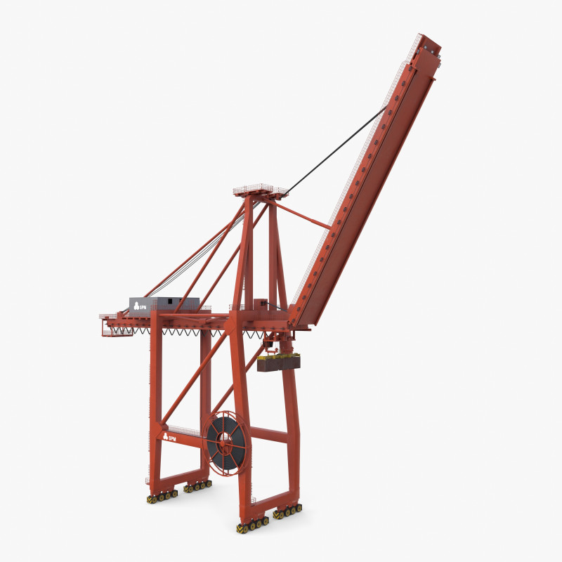 Container Port Crane V7 Modèle 3D .c4d .max .obj .3ds .fbx .stl .blend 