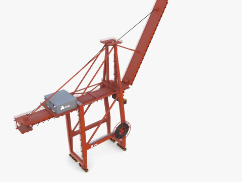 Container Port Crane V7 3D Model