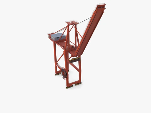 Container Port Crane V7 3D Model