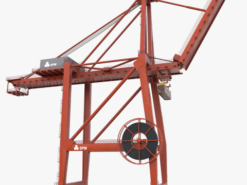 Container Port Crane V7 3D Model
