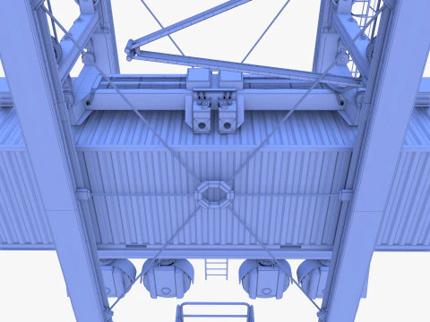 Port Container Straddle Carrier Crane V1 3D Model