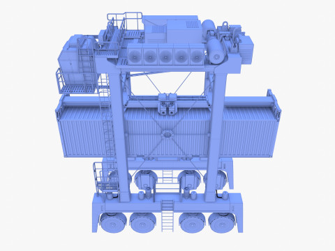 Port Container Straddle Carrier Crane V2 Modèle 3D