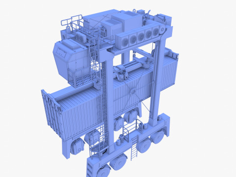 Port Container Straddle Carrier Crane V2 Modèle 3D