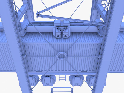 Port Container Straddle Carrier Crane V2 Modèle 3D