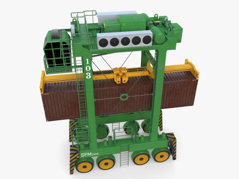 Havencontainer Straddle Carrier-kraan V4 3D Model
