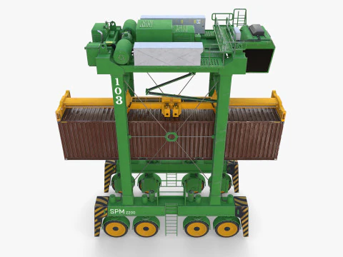 Havencontainer Straddle Carrier-kraan V4 3D Model