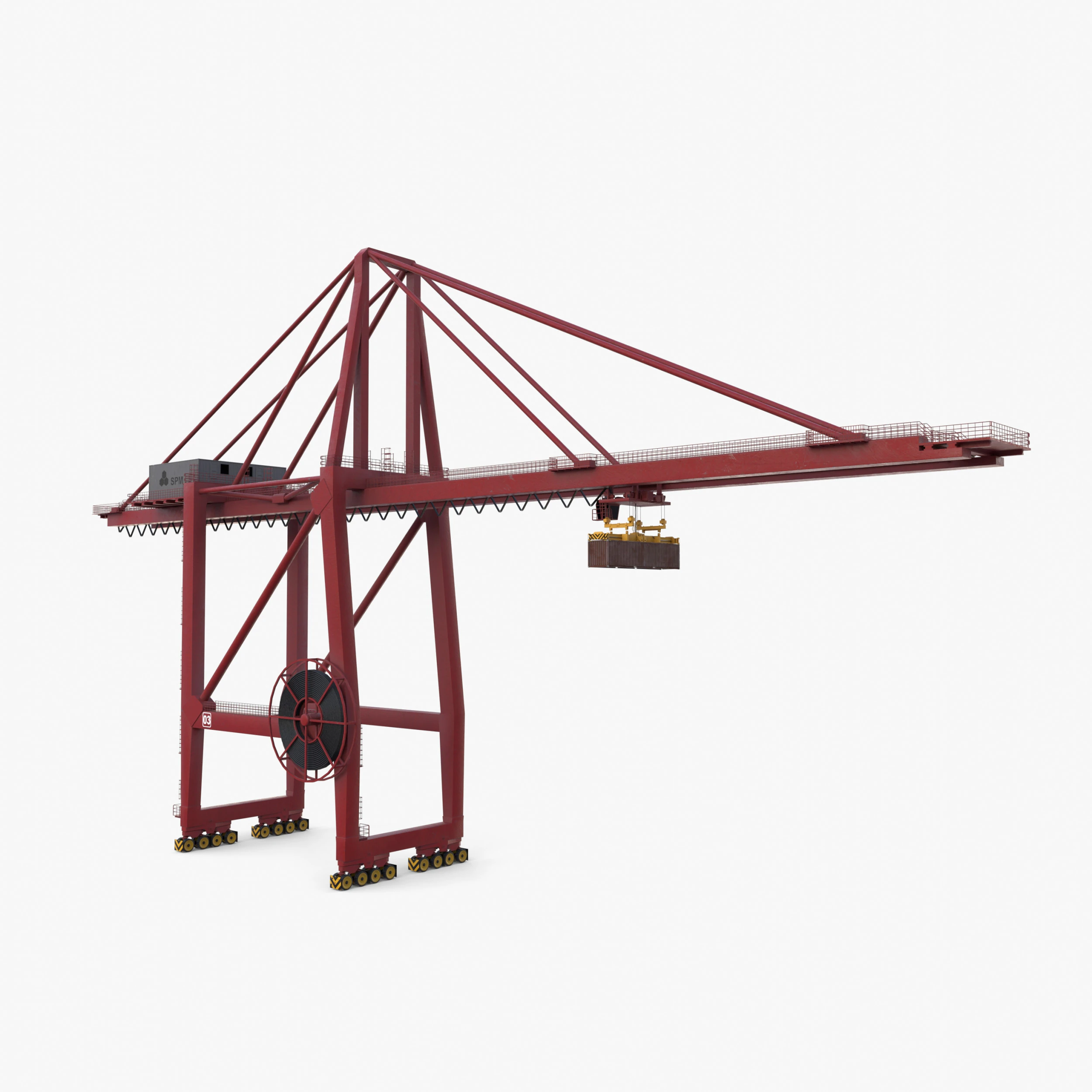 Port Crane V1 3D Model .c4d .max .obj .3ds .fbx .stl .blend 
