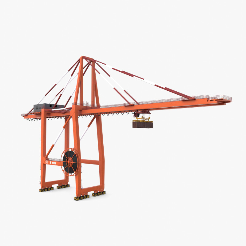 Port Crane V3 3D 模型 .c4d .max .obj .3ds .fbx .stl .blend