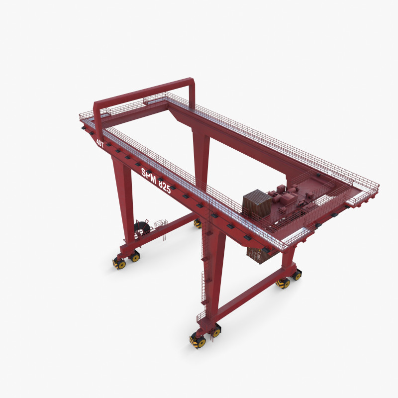 Rail Mounted Gantry Crane V1 3Dモデル .c4d .max .obj .3ds .fbx .stl .blend 