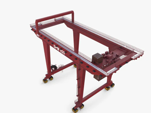 Gru a portale montata su rotaia V1 Modello 3D