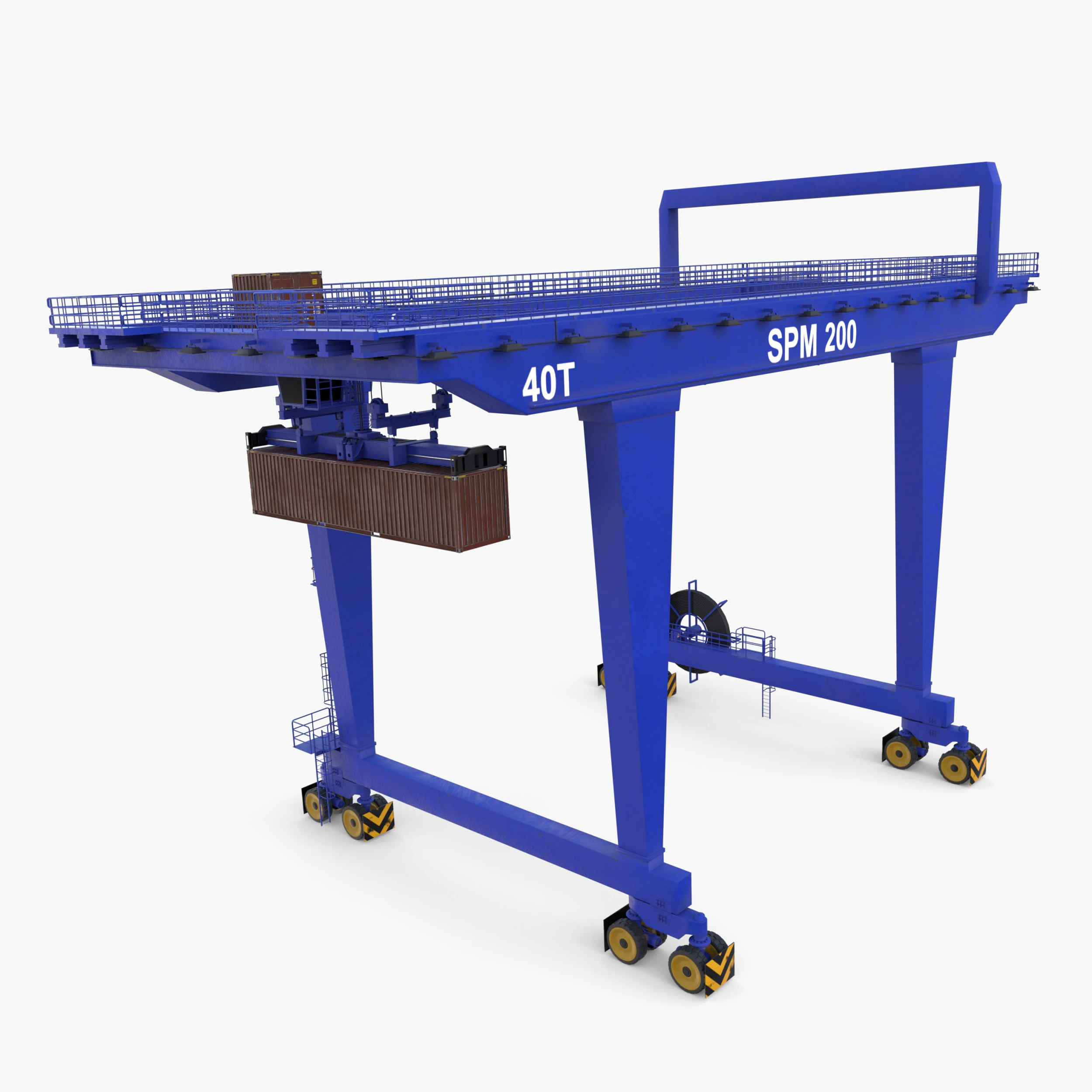Rail Mounted Gantry Crane V2 3D Model .c4d .max .obj .3ds .fbx .stl .blend 