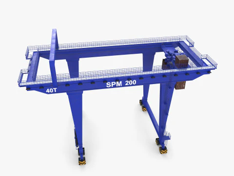 Rail Mounted Gantry Crane V2 3D Model