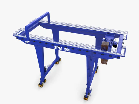 Rail Mounted Gantry Crane V2 3D Model
