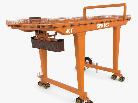 Rail Mounted Gantry Crane V3 3D Модель