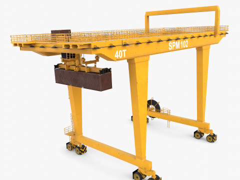 Rail Mounted Gantry Crane V4 Model 3D