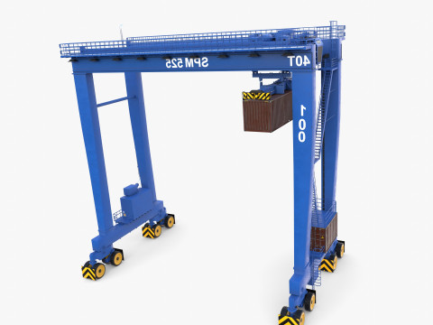 Rubber Tired Gantry Crane V1 Model 3D